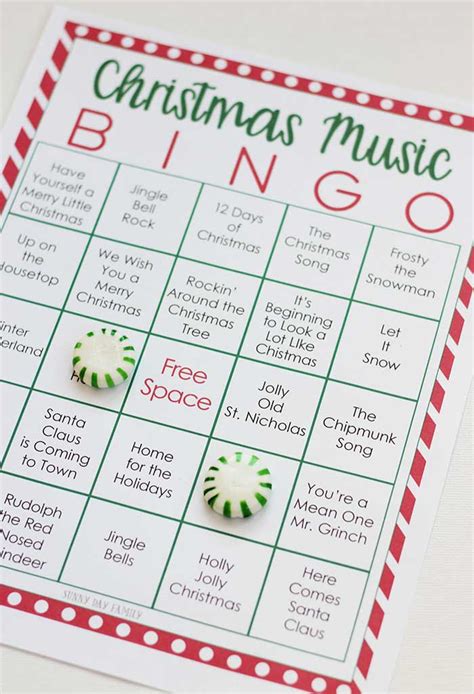 Printable Christmas Music Bingo with 3 Fun Ways to Play | Sunny Day Family