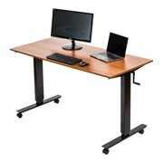 Rent to own Stand Up Desk Store Crank Adjustable Height Rolling Standing Desk (Black Frame/Teak ...