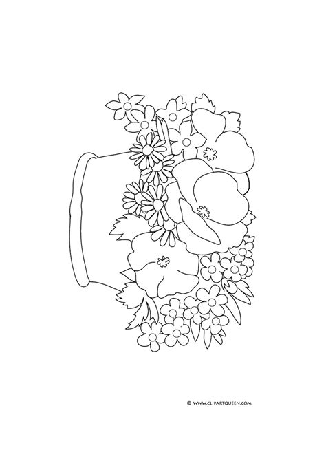 Drawing Of Basket Of Flowers - Cliparts.co