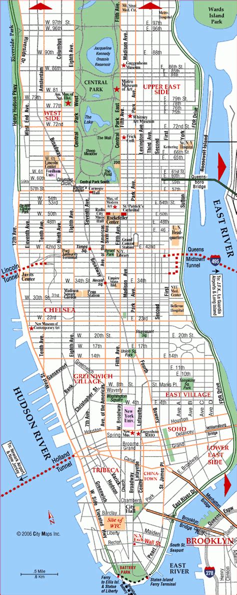 Printable Map Of Manhattan