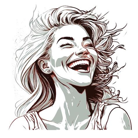 Premium Vector | Illustration of young woman laughing happily