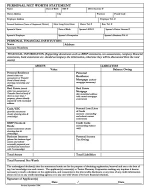 28 Printable Personal Net Worth Statement Forms and Templates ...