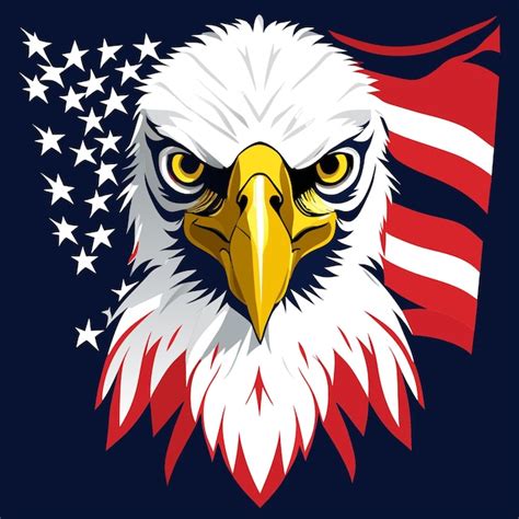 Premium Vector | Bald Eagle for Fourth of July Celebrations