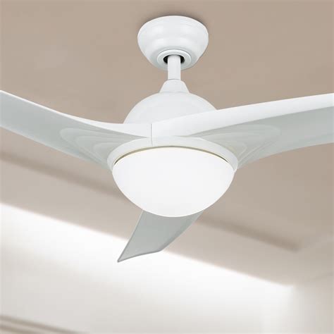 Ceiling Fan w/ LED Light 52" White Finish with Three White Color Reversible Blades (Full Remote ...