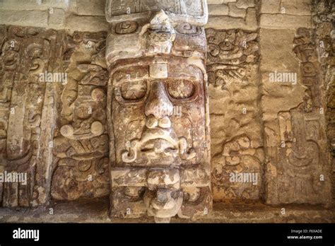 Temple of the Masks, Kohunlich Mayan archaeological site; Quintana Roo ...