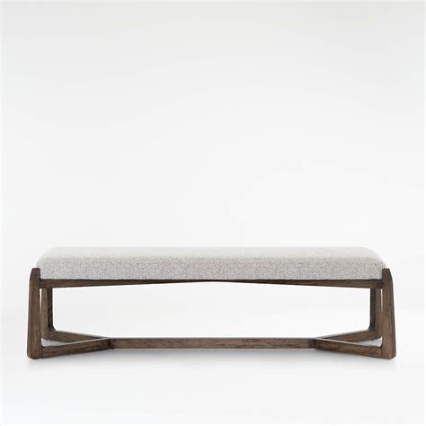 Amna Solid Beech Wood Bench Seat with Cushion + Reviews | Crate & Barrel