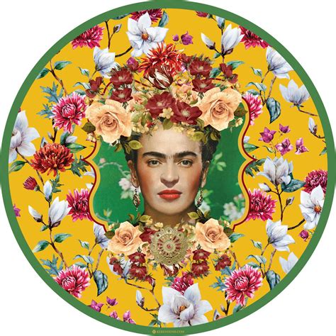 Round Yellow Frida Kahlo Heat Resistant Printed Placemat Round - Etsy Israel