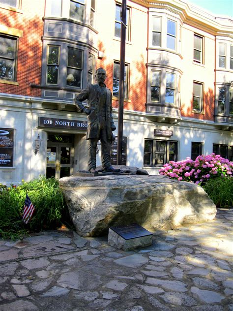 Downtown Lancaster, Ohio. William T. Sherman statue in the city square Camping In Illinois ...