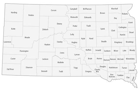 South Dakota State Map - Places and Landmarks - GIS Geography