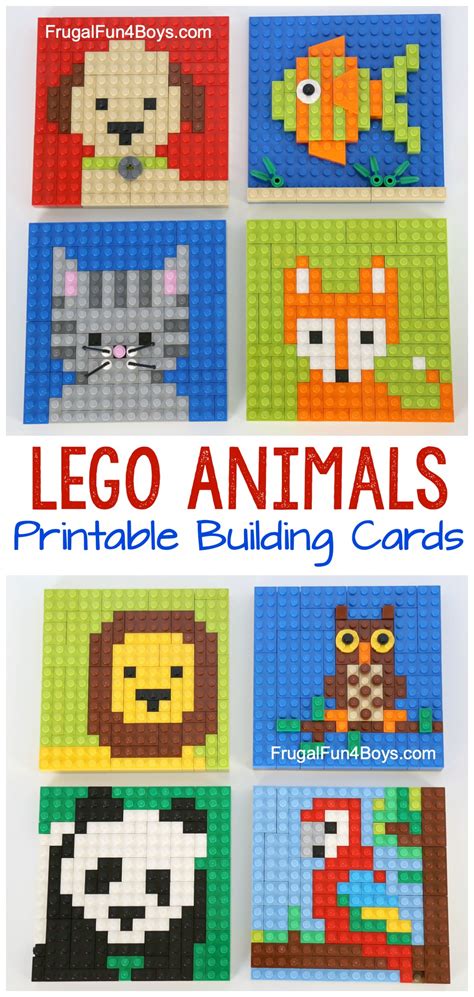 LEGO Animal Mosaic Building Cards - Frugal Fun For Boys and Girls