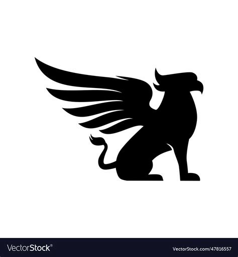 Griffin flat style logo Royalty Free Vector Image