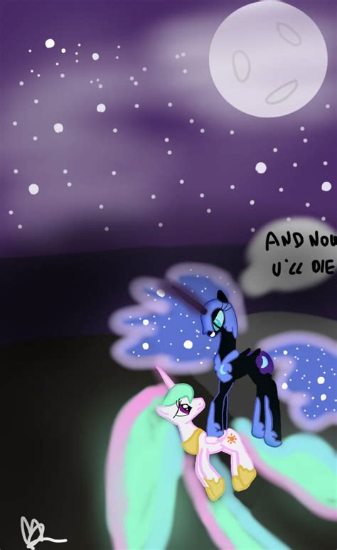 Nightmare moon vs celestia by SarahTheFox97 on DeviantArt