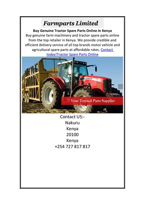 Buy Genuine Tractor Spare Parts Online in Kenya - farmpartsltd17 - Page 1 - 1 | Flip PDF Online ...