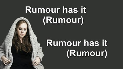 Adele - Rumor Has It Lyrics [HD] - YouTube