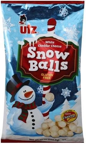 Utz White Cheddar, Snow Balls Cheese Balls - 12 oz, Nutrition Information | Innit