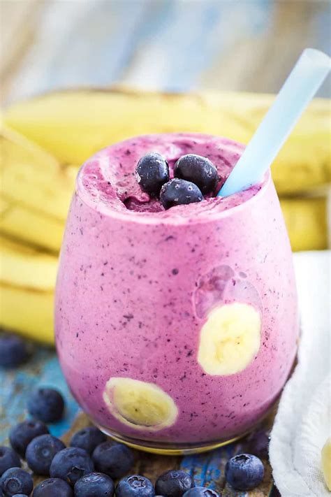 Super Thick Blueberry Banana Smoothies (Dairy Free Option) | Healthy ...