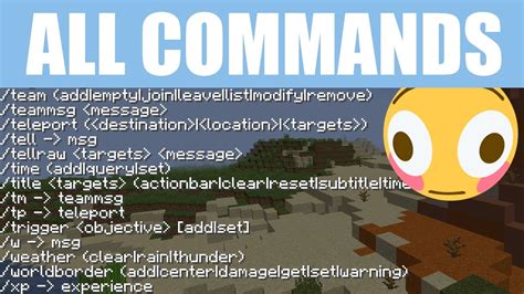 All 50+ Commands in Minecraft Explained in Under 15 Minutes - YouTube