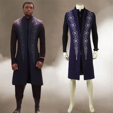 Black Panther Wakanda King T'Challa Cosplay Costume Outfit Jacket Tailcoat Coat ...