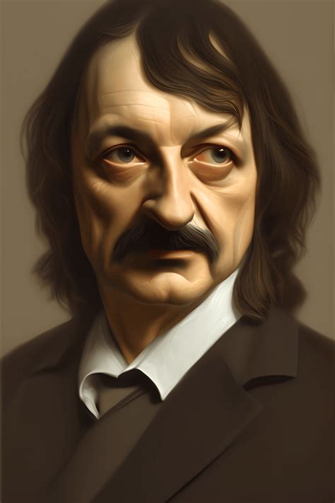 René Descartes Front View Portrait · Creative Fabrica