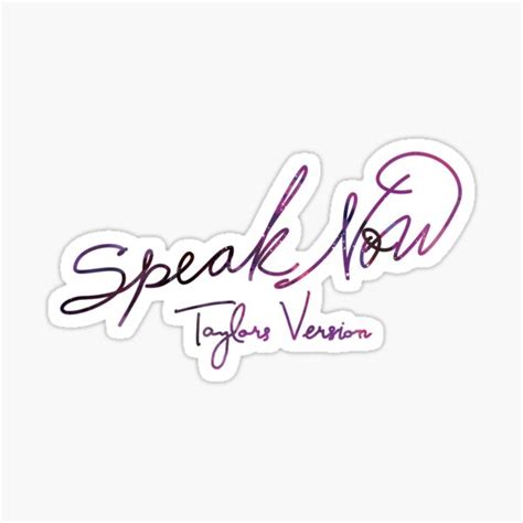 "Speak Now Taylors Version" Sticker for Sale by aspolaris17 | Redbubble