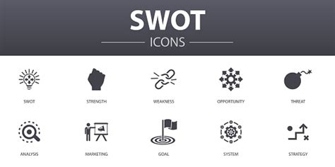 Swot Simple Concept Icons Set Contains Such Icons As Strength Weakness ...