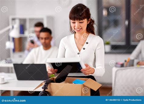 Female Employee with Personal Stuff at Office Stock Photo - Image of ...