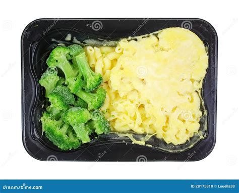 Frozen Macaroni Cheese Broccoli Stock Photo - Image of food, overhead ...