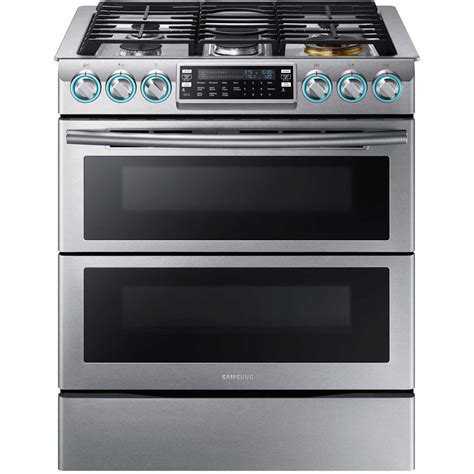 30" Gas Slide In Range, Flex Duo, Dual Door, 22k BTU, Wi-Fi, LED Knobs NX58K9850SS by Samsung at ...