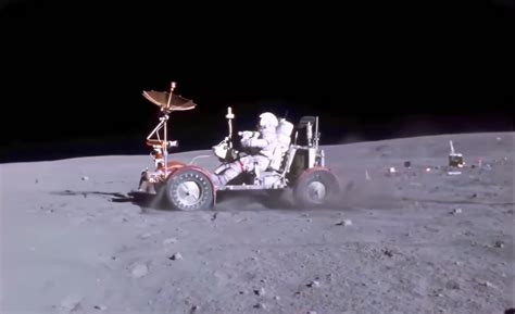 Colorized Footage of Apollo 16 Lunar Rover Grand Prix