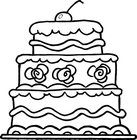 Big Cake Coloring Pages : Free Printable Birthday Cake Coloring Pages ...