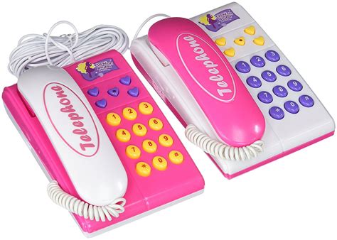 Fashion Angel Twin Telephones Wired Intercom Children's Kid's Toy Telephone Set w/2 Telephones ...