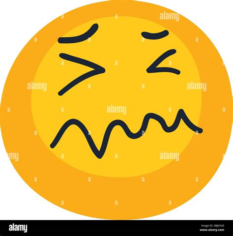 stressed emoji face flat style icon design, Cartoon expression emoticon ...