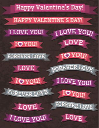 Valentine ribbon banner design vector eps | UIDownload