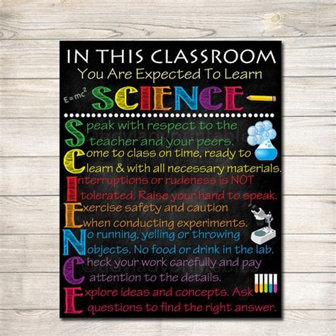 Science Classroom Rules Poster Science Class Decor Science - Etsy