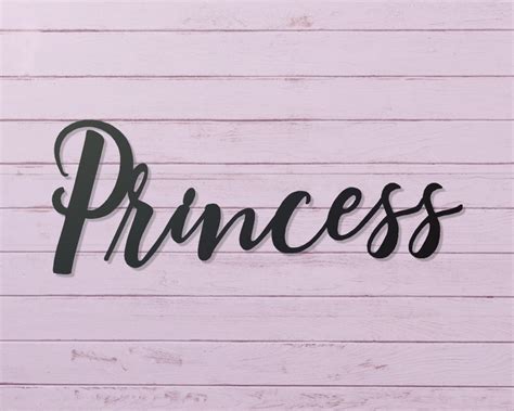 Princess Sign Princess Metal Word Sign Princess Cursive Wall | Etsy