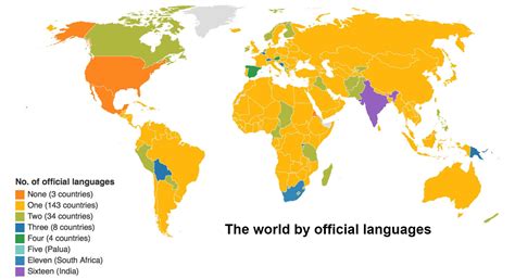 A map of the world according to the number of languages | indy100 | indy100