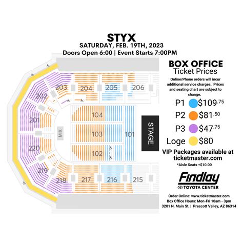 Seating Charts | Findlay Toyota Center