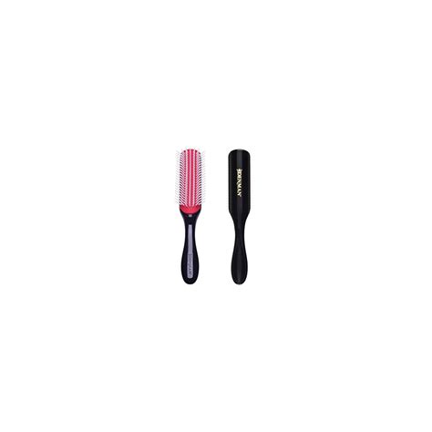 Denman Curly Hair Brush D3 (Black & Red) 7 Row Styling Brush for Detangling, Separating, Shaping ...