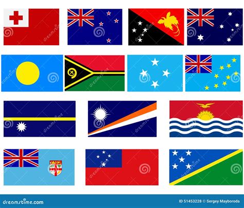 Oceania Countries Flags