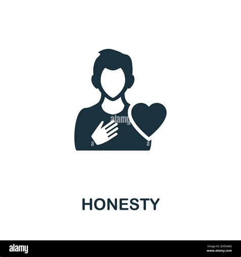 Honesty icon. Monochrome simple element from core value collection. Creative Honesty icon for ...