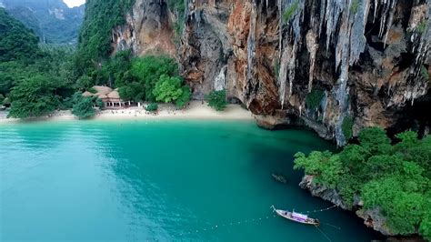 Railay Beach Krabi Province Thailand Phi Phi Islands Photo From Air 1920x1080 : Wallpapers13.com