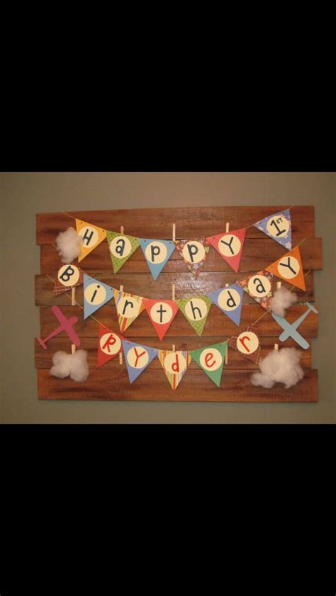 Airplane birthday banner | Airplane birthday, Birthday banner, 1st birthday