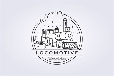 Vintage Locomotive Train Logo Graphic by Lodzrov · Creative Fabrica