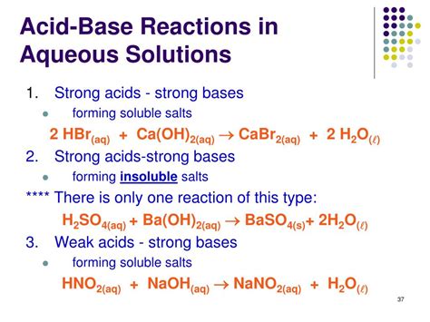 PPT - CHAPTER 10 Reactions in Aqueous Solutions I: Acids, Bases & Salts ...