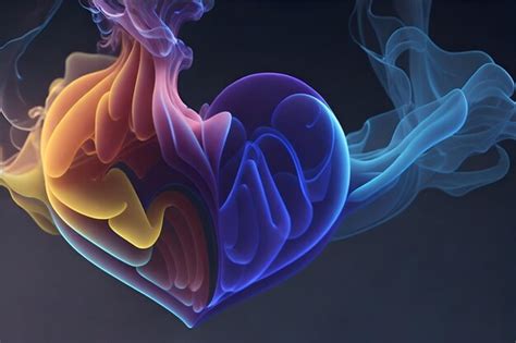 Premium AI Image | A heart rainbow smoke