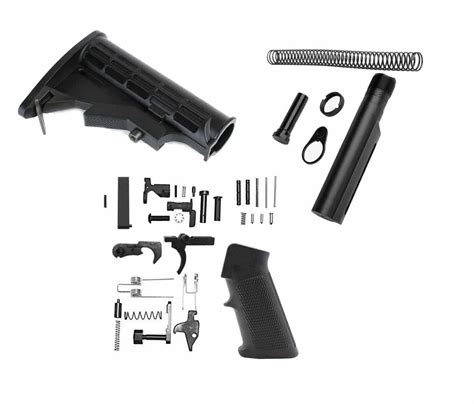 AR 15 Lower Build Kit - Mil-Spec Stock and Lower Parts Kit (LPK) | KM Tactical