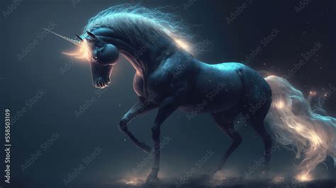 Unicorn, 4k wallpaper, dark and majestic Stock Illustration | Adobe Stock