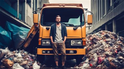 Premium AI Image | Portrait of a garbage truck driver unloading waste ...