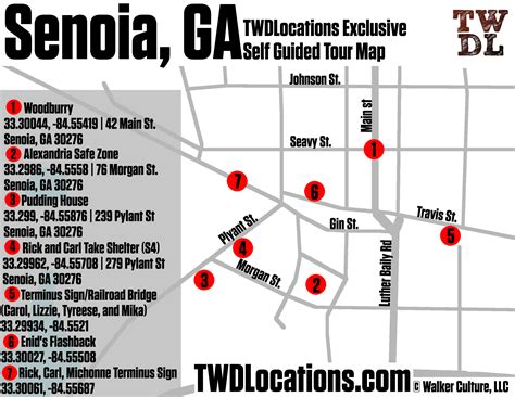 TWDLocations Senoia Map - The Walking Dead Locations