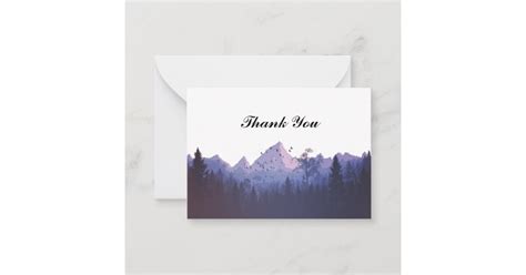 Zigzag Blue Mountain Thank You Cards | Zazzle